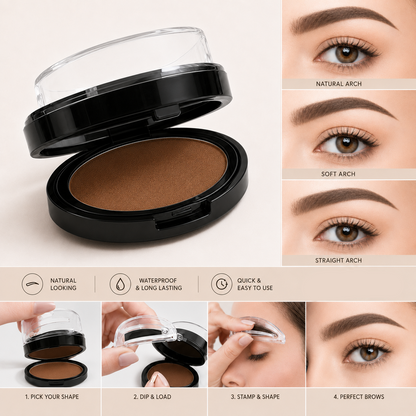 Eyebrow Powder Stamp Tint Stencil Kit Cosmetics Professional Makeup Waterproof Eye Brow Stamp Lift Eyebrow Enhancers Stencil Kit